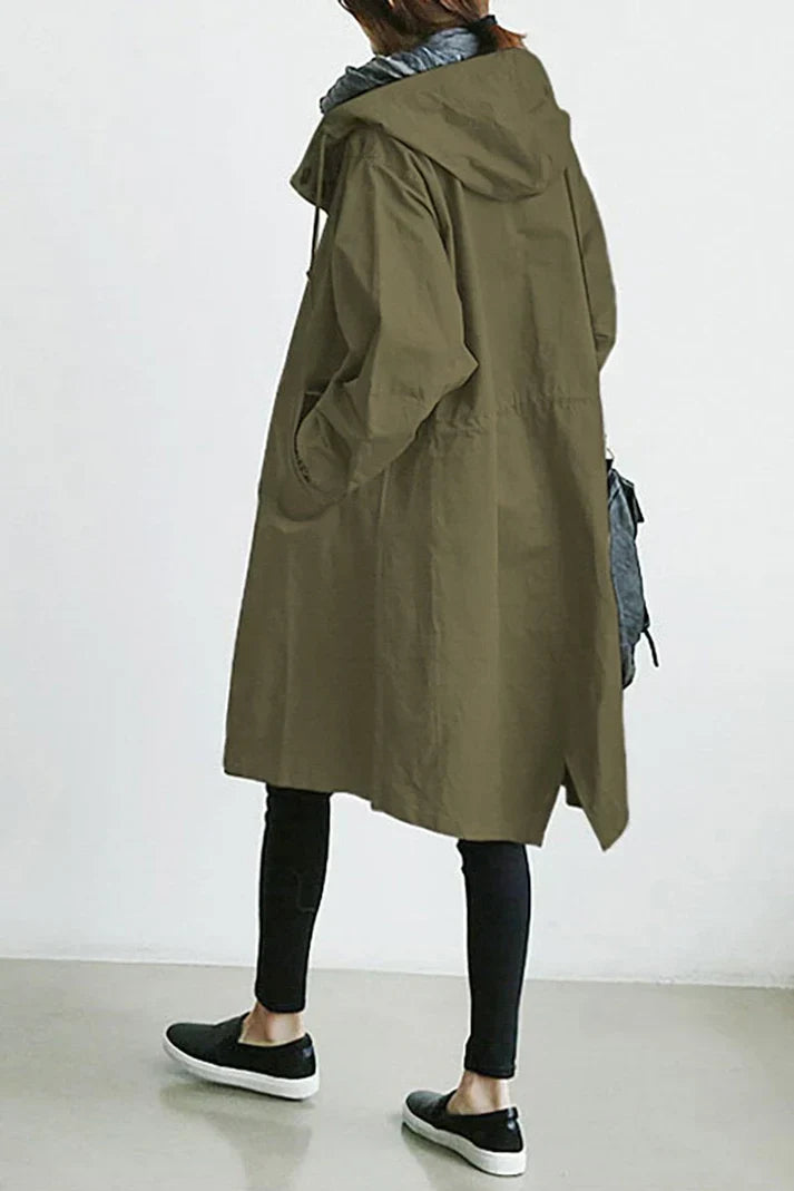 Vanntett trenchcoat med hette Helena