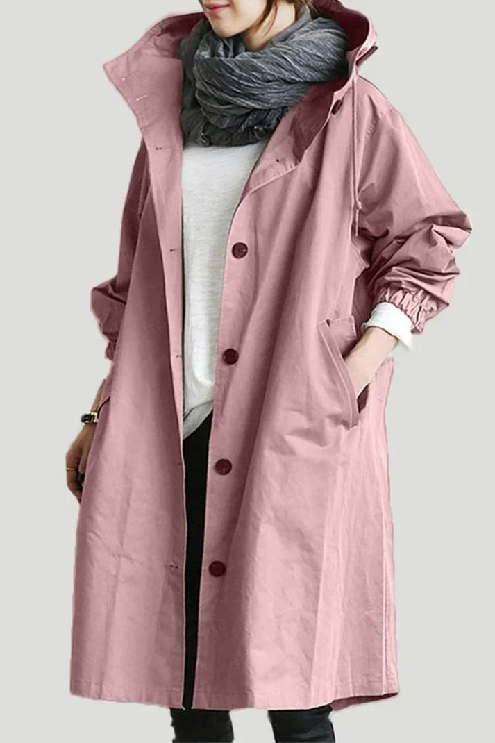 Vanntett trenchcoat med hette Helena