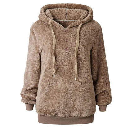 Susi - fluffy damegenser i fleece med hette