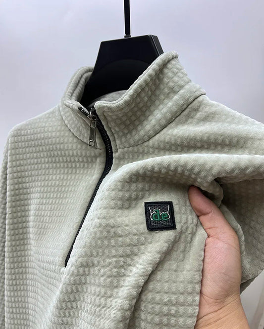 Premium alpacka fleece tröja med halv dragkjede