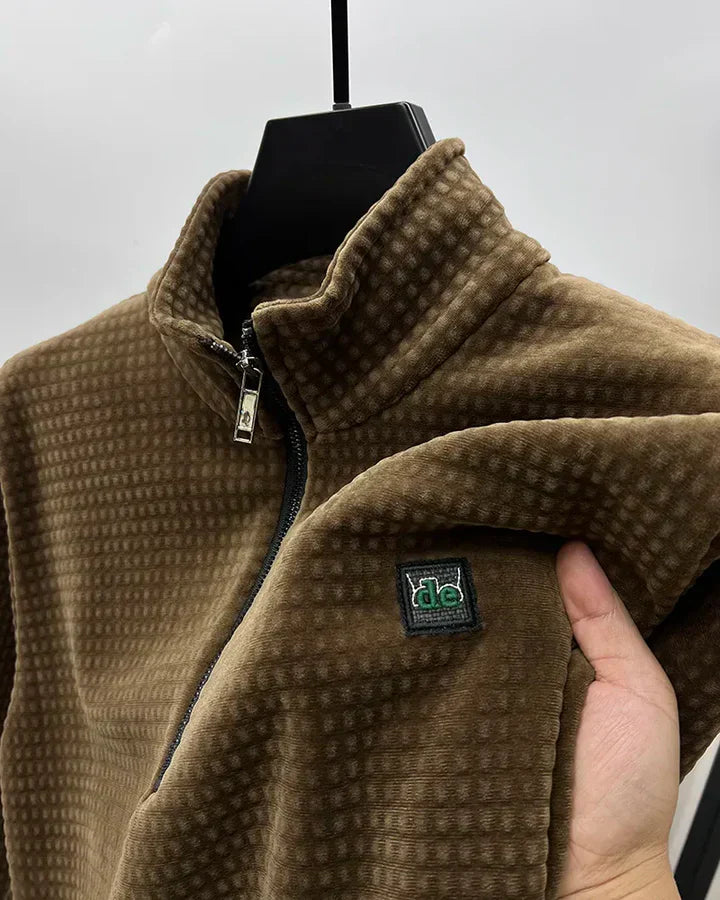 Premium alpacka fleece tröja med halv dragkjede