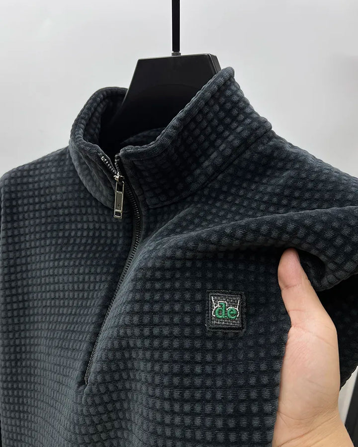 Premium alpacka fleece tröja med halv dragkjede